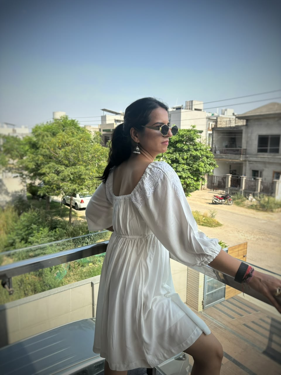 Rahat off-white Chikankari midi dress — lifestyle, versatile everyday and occasion wear